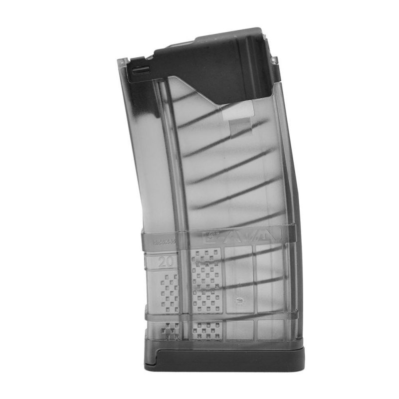 Lancer 20 rounds magazine L5 AWM limited to 10 rounds - translucent smoke