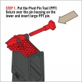 Pomůcka k instalaci vymezovače “pivot pin”