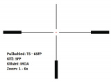 US Optics TS-6x - 1-6x24 mm, tubus 30 mm, SFP, jednoduchý kříž (MRAD)