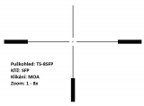 US Optics TS-8x - 1-6x24 mm, tubus 30 mm, SFP, jednoduchý kříž (MRAD)