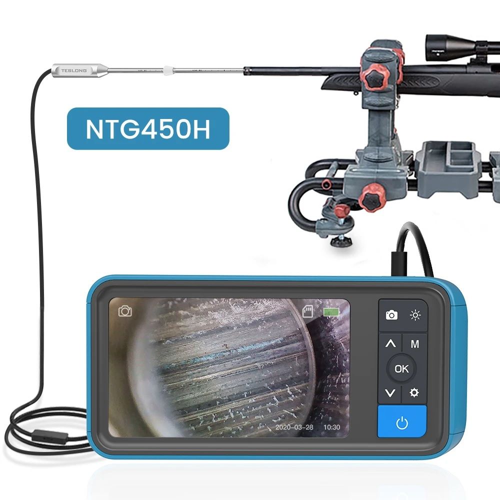 Borescope - USB kamera (endoskop) Teslong s displejem pro kontrolu hlavně pušky - pevná tyč, 26"