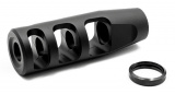 JP závodní kompenzátor se třemi porty - černý, 1/2x36, .750 (exit .406), 9 x 19 mm