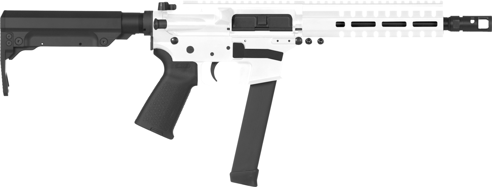 CMMG puška Banshee 200 Mk4 - 9 x 19, bílá, na zásobníky Glock