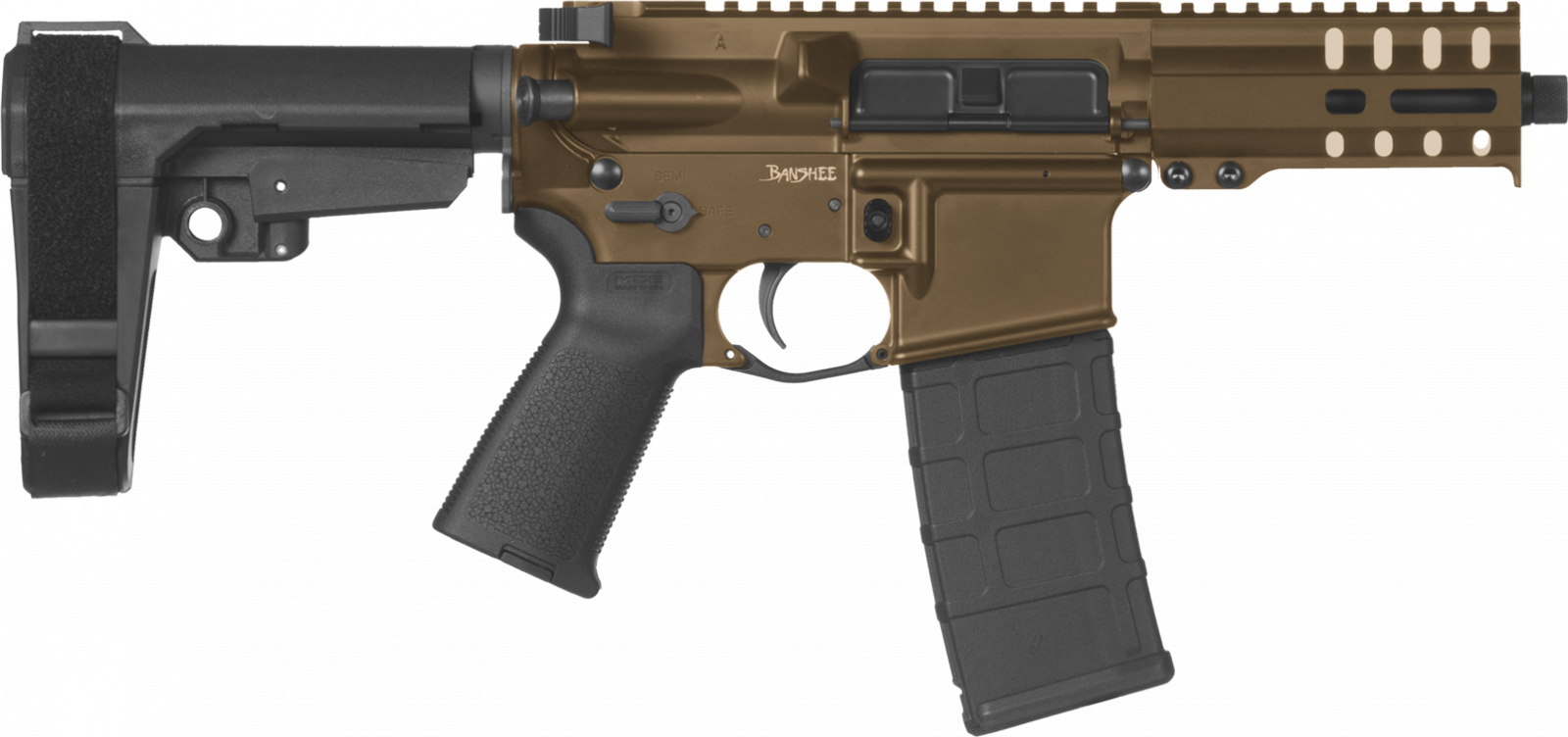 CMMG Banshee 300 Pistol Mk4 - 9 x 19, RDB, na konverzní zásobníky, půlnoční bronzová