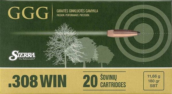 GGG náboj .308 WIN - SBT 180grn Sierra GameKing