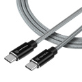 Tactical nabíjecí kabel Fast Rope s kevlarovým vláknem - USB-C/USB-C, 100W, 20V/5A, 1m, šedý