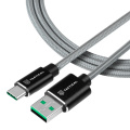 Tactical nabíjecí kabel Fast Rope Super VOOC 2.0 Charge s kevlarovým vláknem - USB-A/USB-C, 1m, šedý