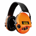 Sordin střelecká sluchátka Supreme Pro-X - oranžové mušle, černá kůže, PVC náušníky