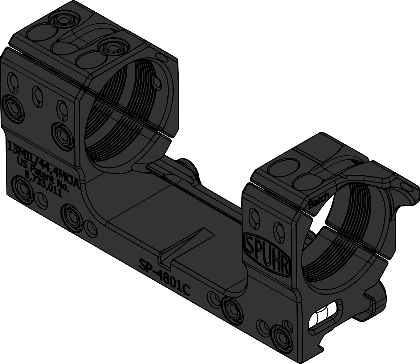 Spuhr montáž pro puškohled s tubusem 34 mm, výška 30 mm, sklon 13 MRAD, Gen3